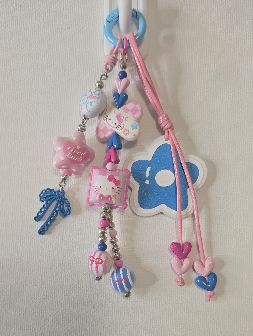 Hello Kitty Pink and Blue Beaded Charm Dangle